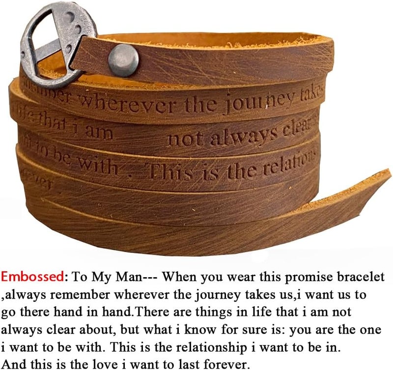 Rantanto Genuine Leather Wrap Bracelets Trendy Western Stackable Cuff Adjustable Boho Layered Bracelet Jewelry For Men Women - Image 2